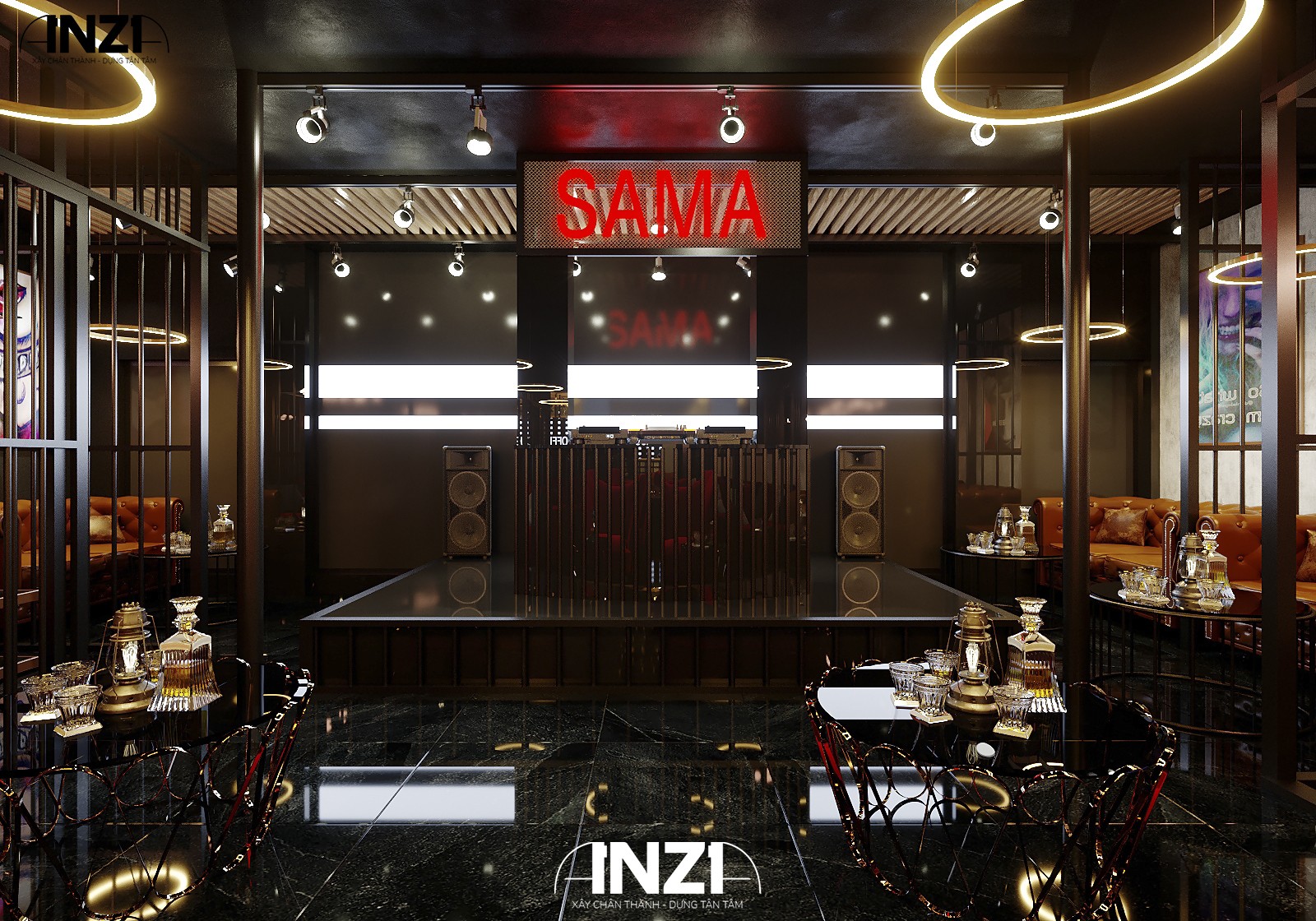 Anzacons - Dự án - Thiết kế và thi công nội thất Cafe Lounge