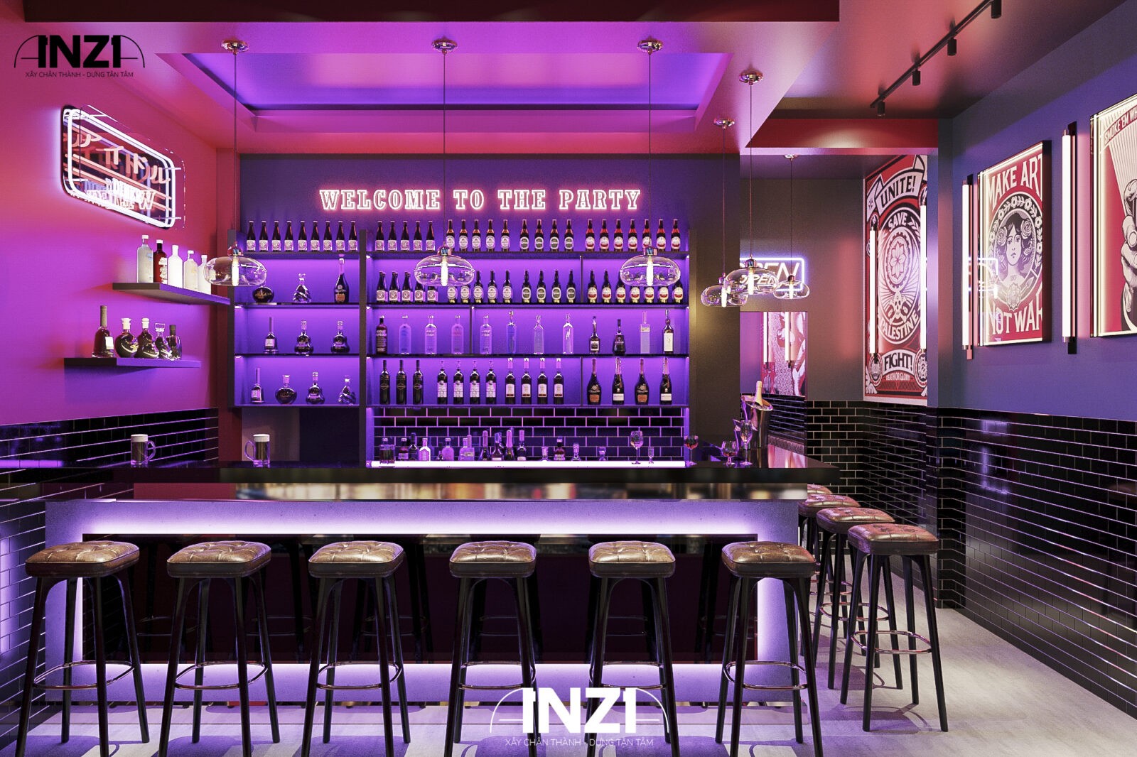 Anzacons - Dự án - Thiết kế và thi công nội thất Bar Nhật - Mr Sang Quận 1
